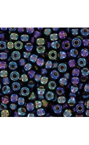 Miyuki rocailles Perlen 8/0 - Silver lined dark smoky amethyst ab 8-1013